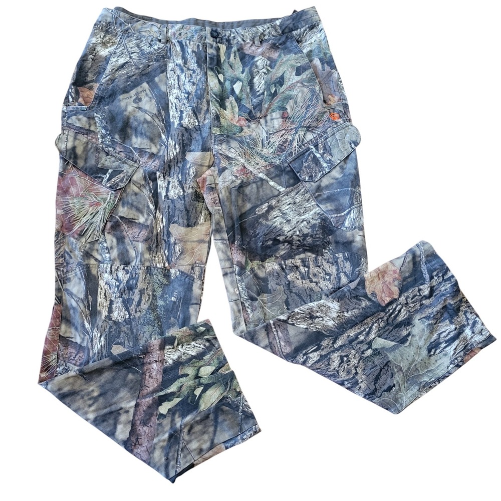 Game Winner XL Camo Cargo Pants‎ Mossy Oak Adjustable Waist Hunting Fishing